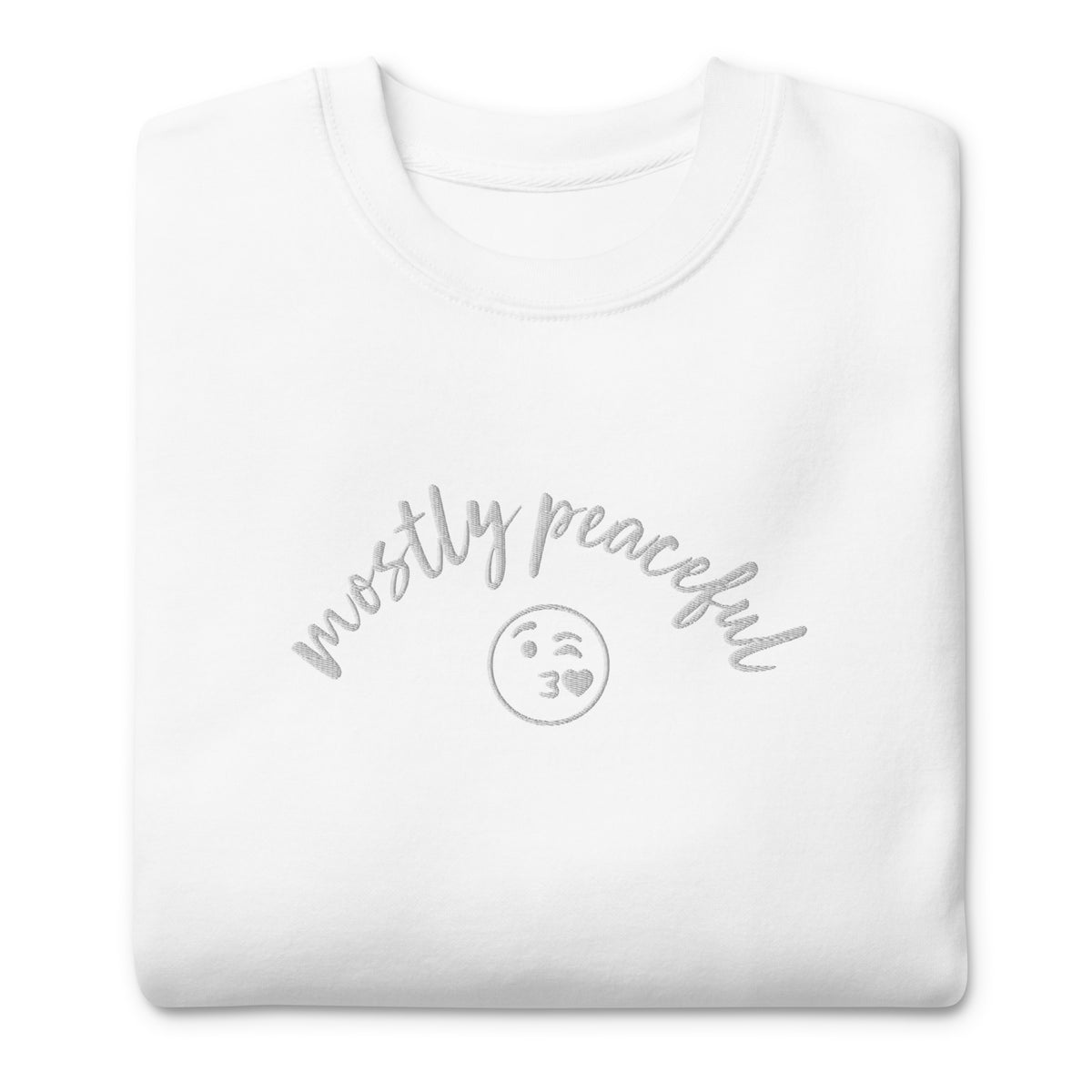 Mostly Peaceful Embroidered Crewneck Sweatshirt