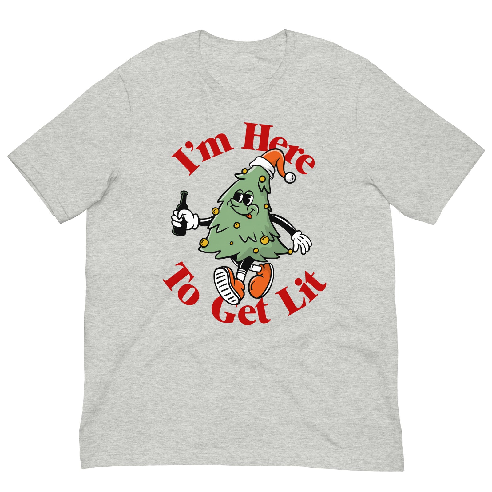 I'm Here to Get Lit Christmas Tree T-Shirt