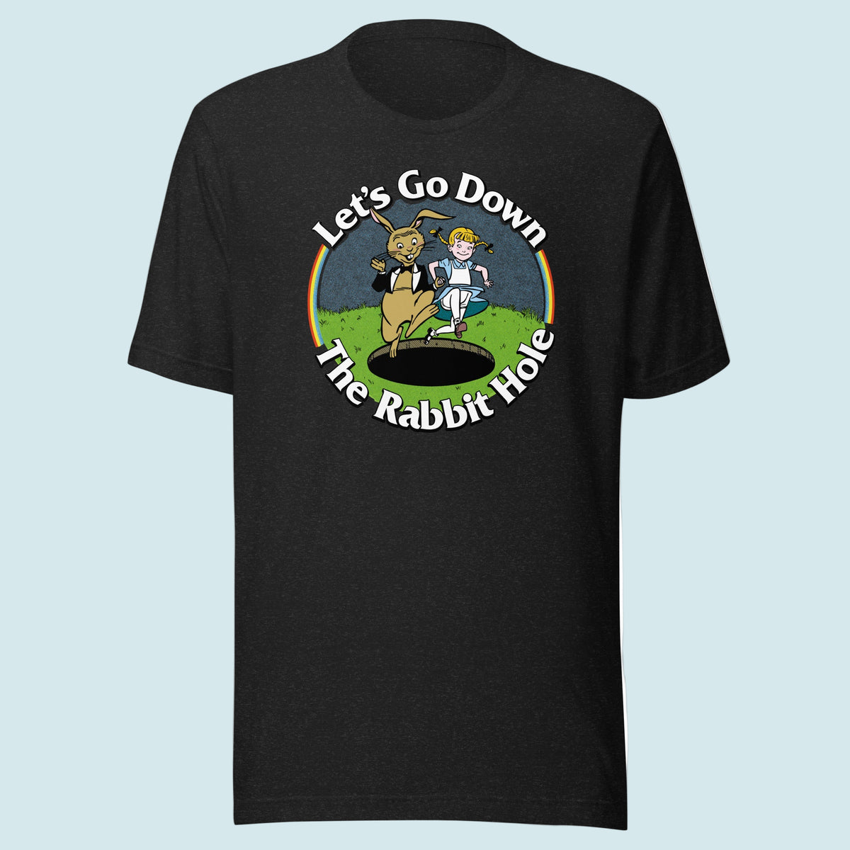 Black Let&#39;s Go Down the Rabbit Hole T-Shirt by Liberty Maniacs