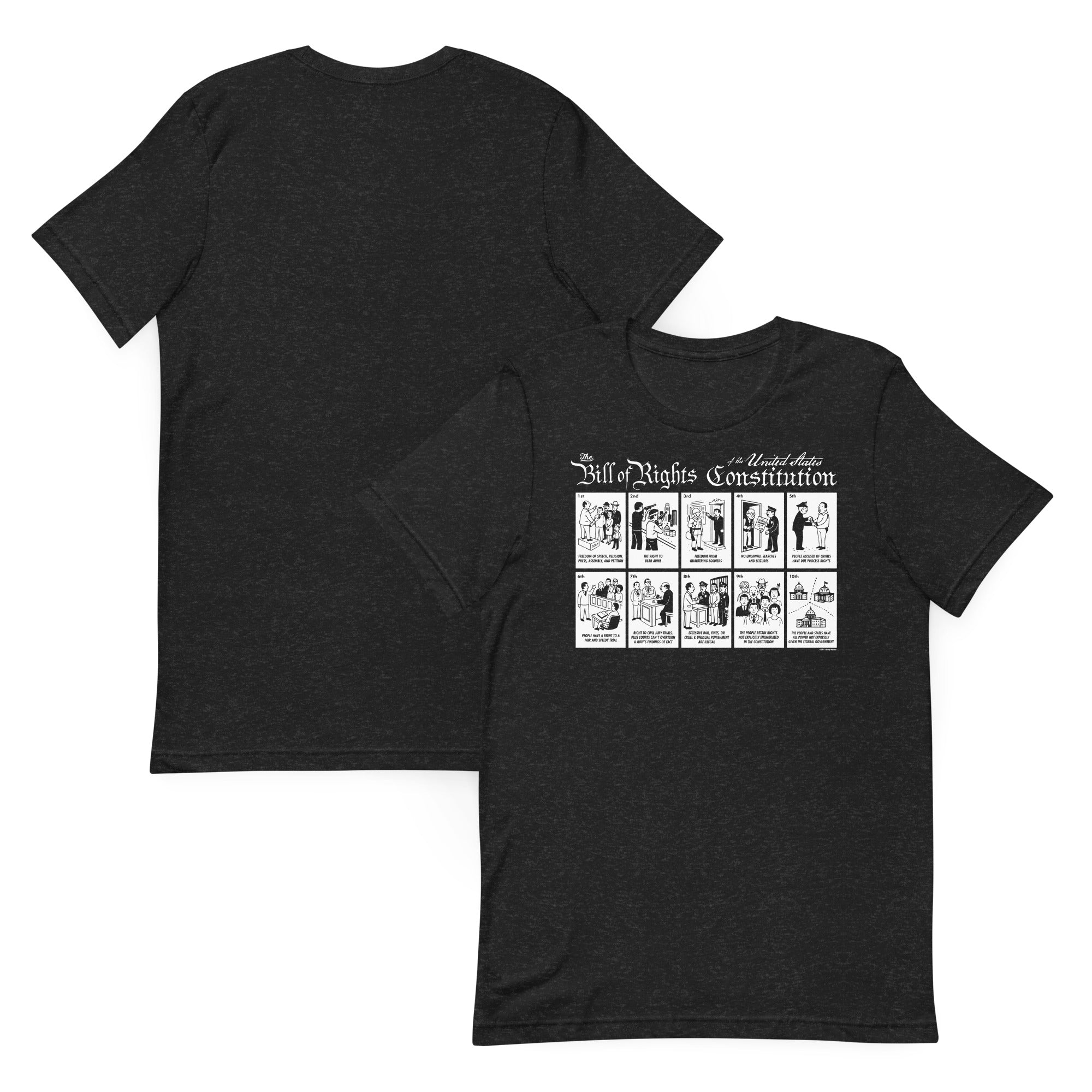Black heather The Illustrated Bill of Rights Graphic Tee by Liberty Maniacs