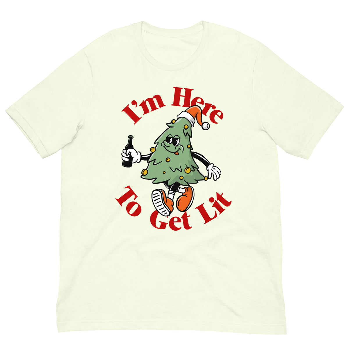 I&#39;m Here to Get Lit Christmas Tree T-Shirt