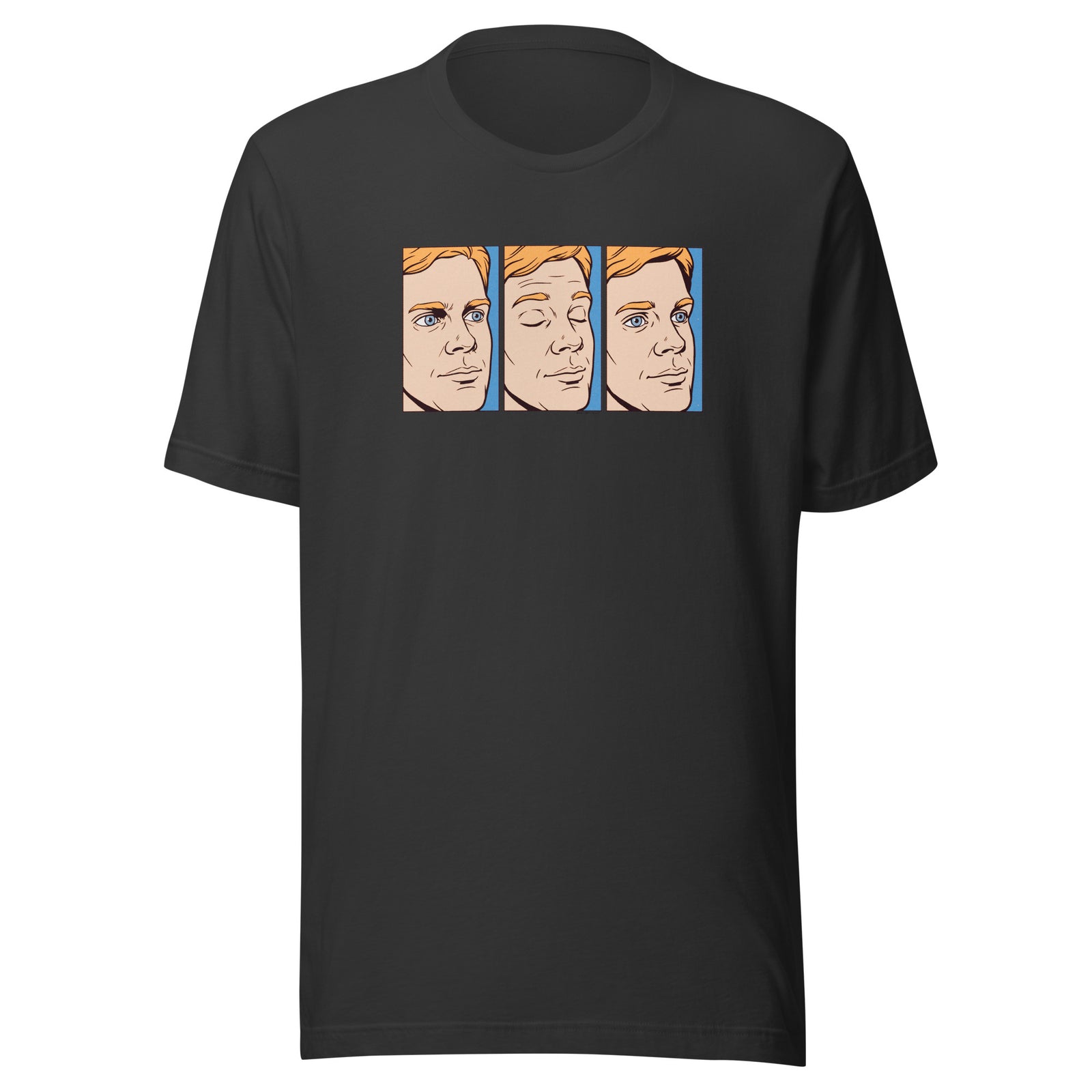 Blinking White Guy T-Shirt in Dark Grey front view