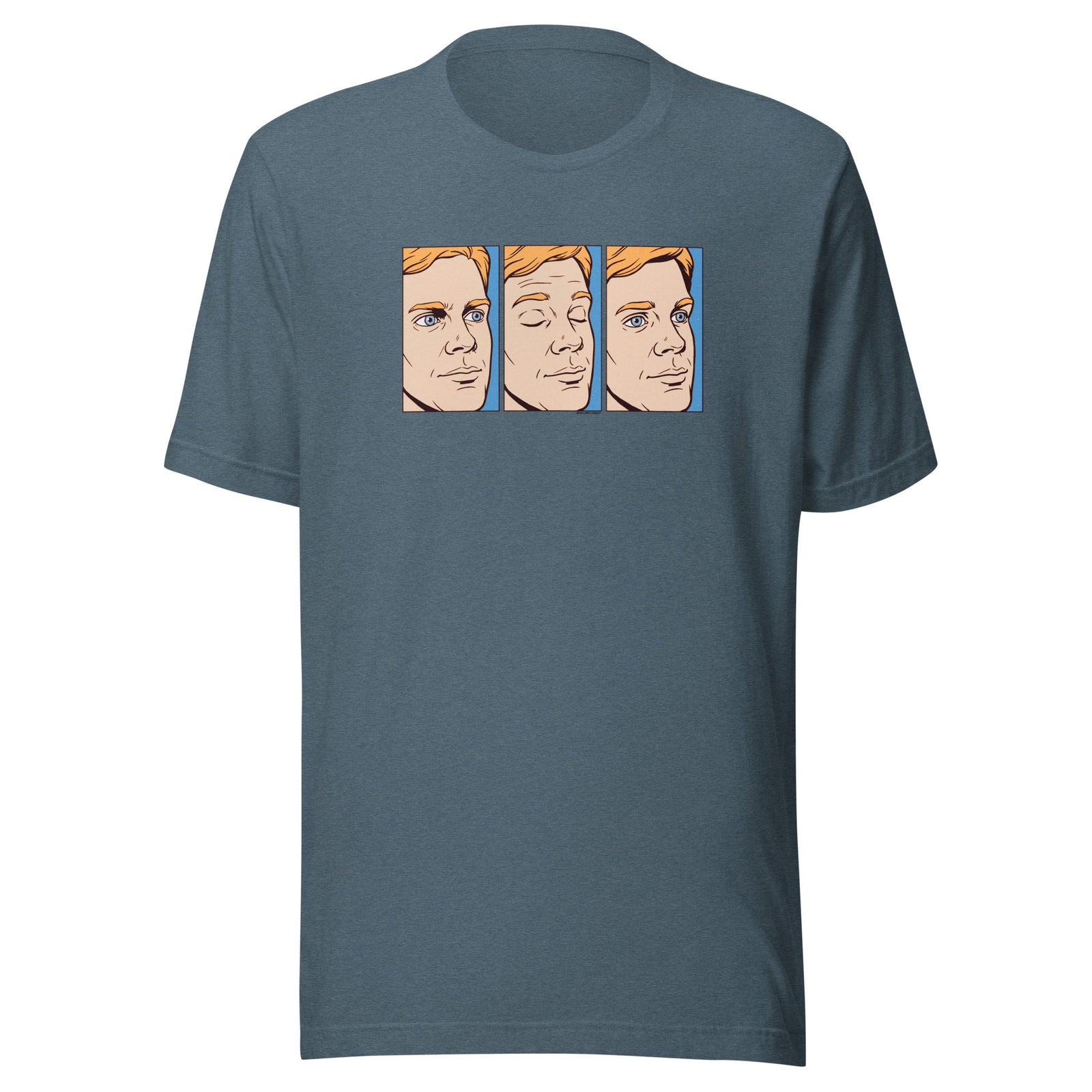Blinking White Guy T-Shirt in Heather Slate front view