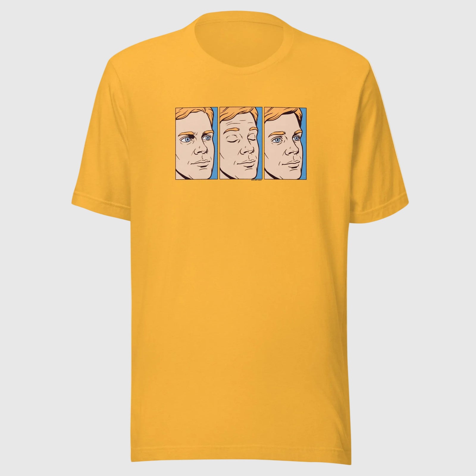 Blinking White Guy T-Shirt in Heather Yellow Gold front view