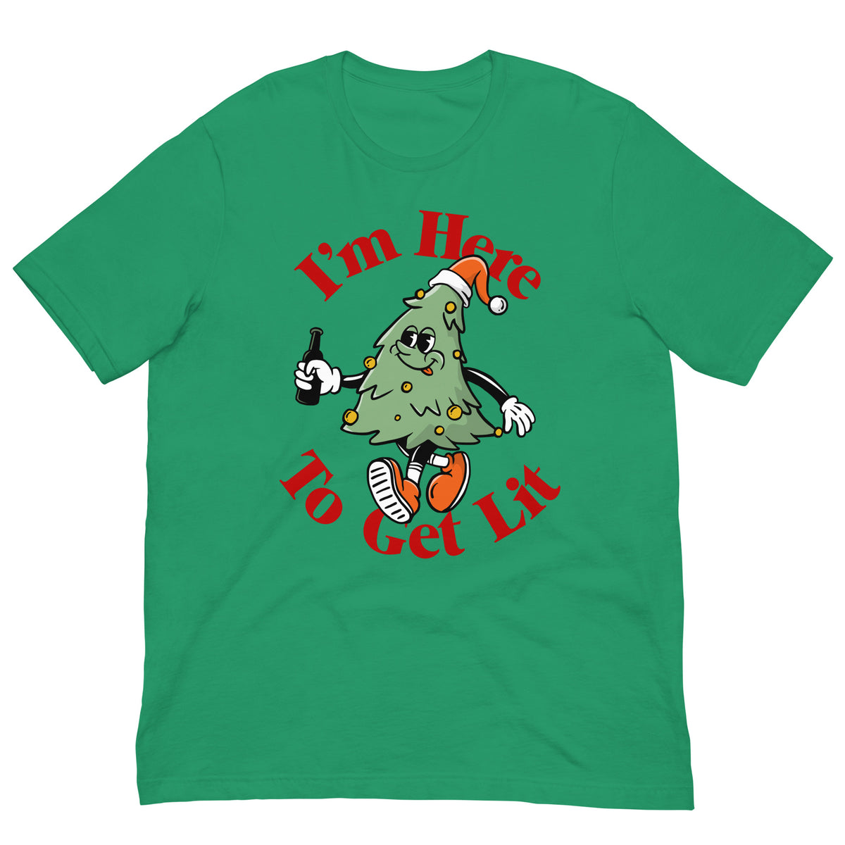 I&#39;m Here to Get Lit Christmas Tree T-Shirt