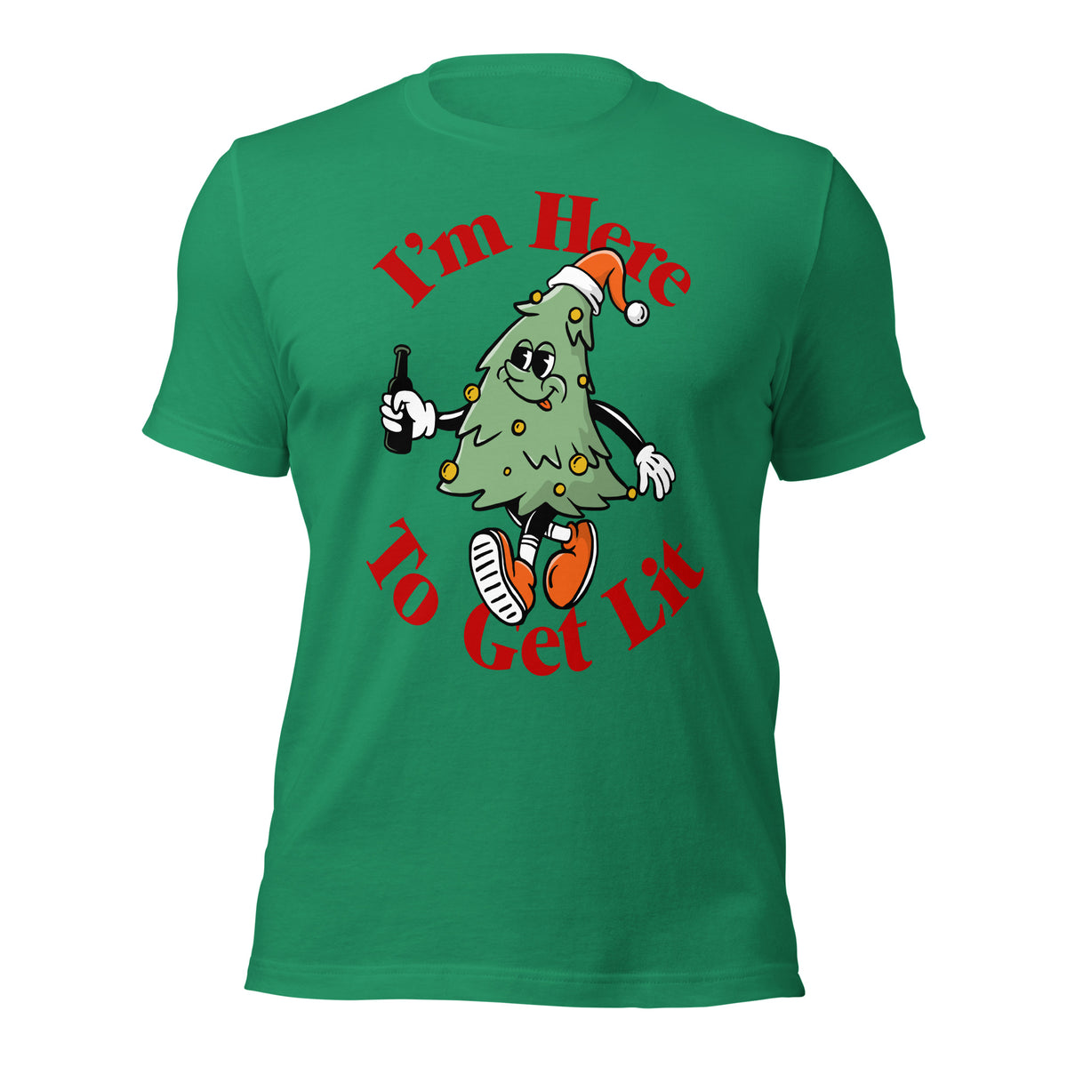 I&#39;m Here to Get Lit Christmas Tree T-Shirt