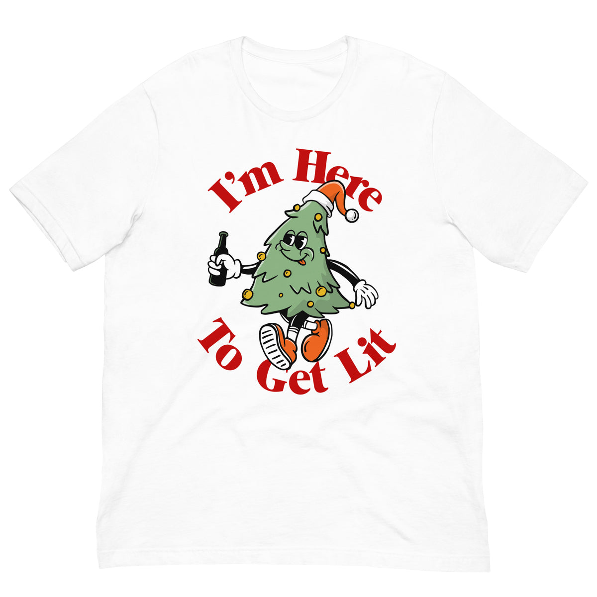 I&#39;m Here to Get Lit Christmas Tree T-Shirt
