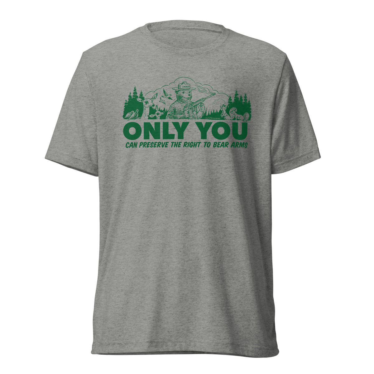 Only You Can Preserve the Right To Bear Arms Retro Smokey Tri-blend track shirt