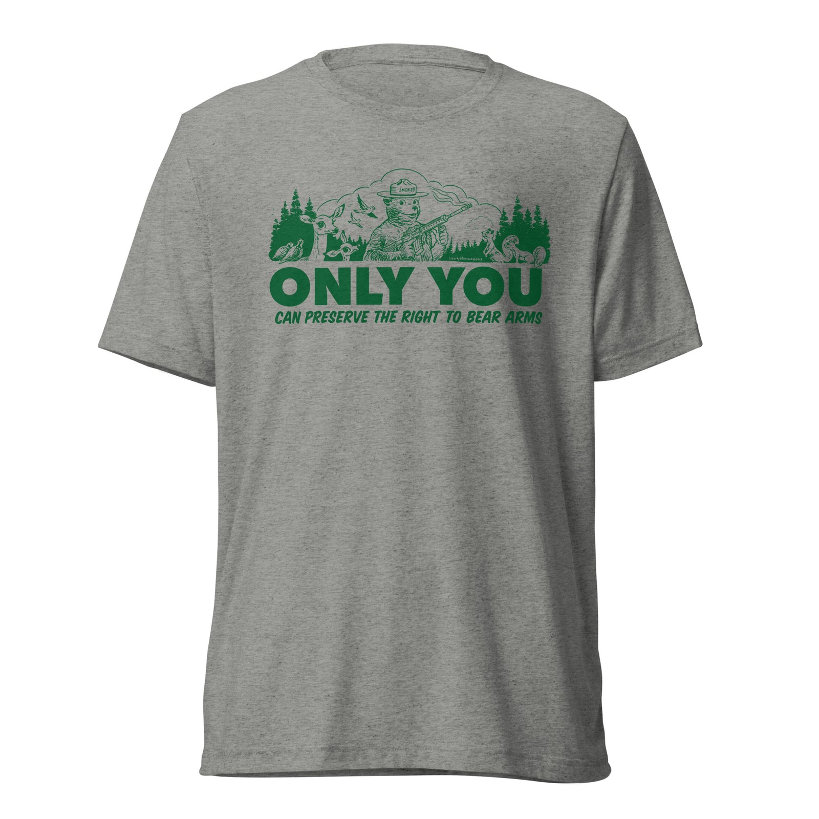 Only You Can Preserve the Right To Bear Arms Retro Smokey Tri-blend track shirt