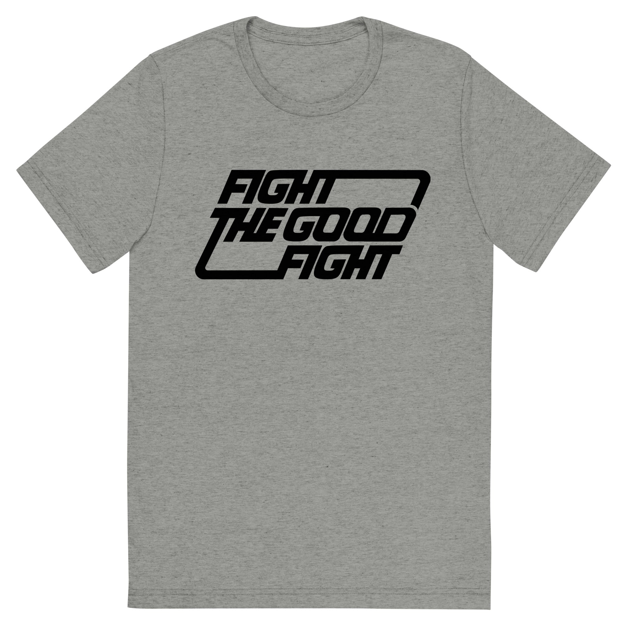 Fight the Good Fight Typographic Tri-Blend Track Shirt