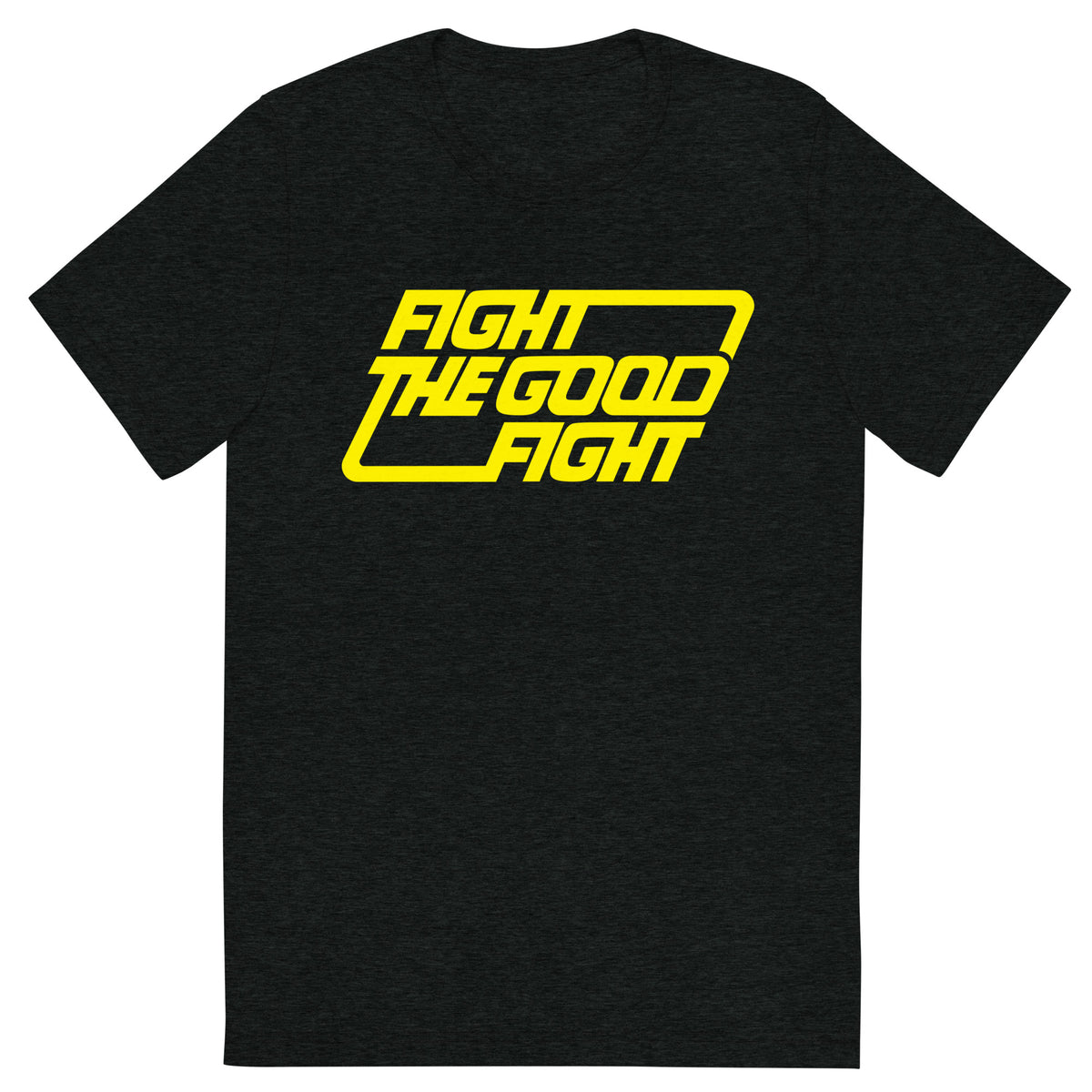 Fight the Good Fight Typographic Tri-Blend Track Shirt