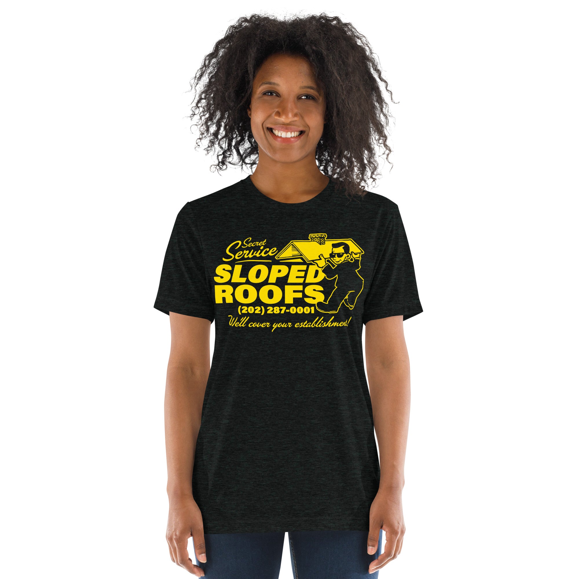 Secret Service Sloped Roofs Tri-Blend T-Shirt