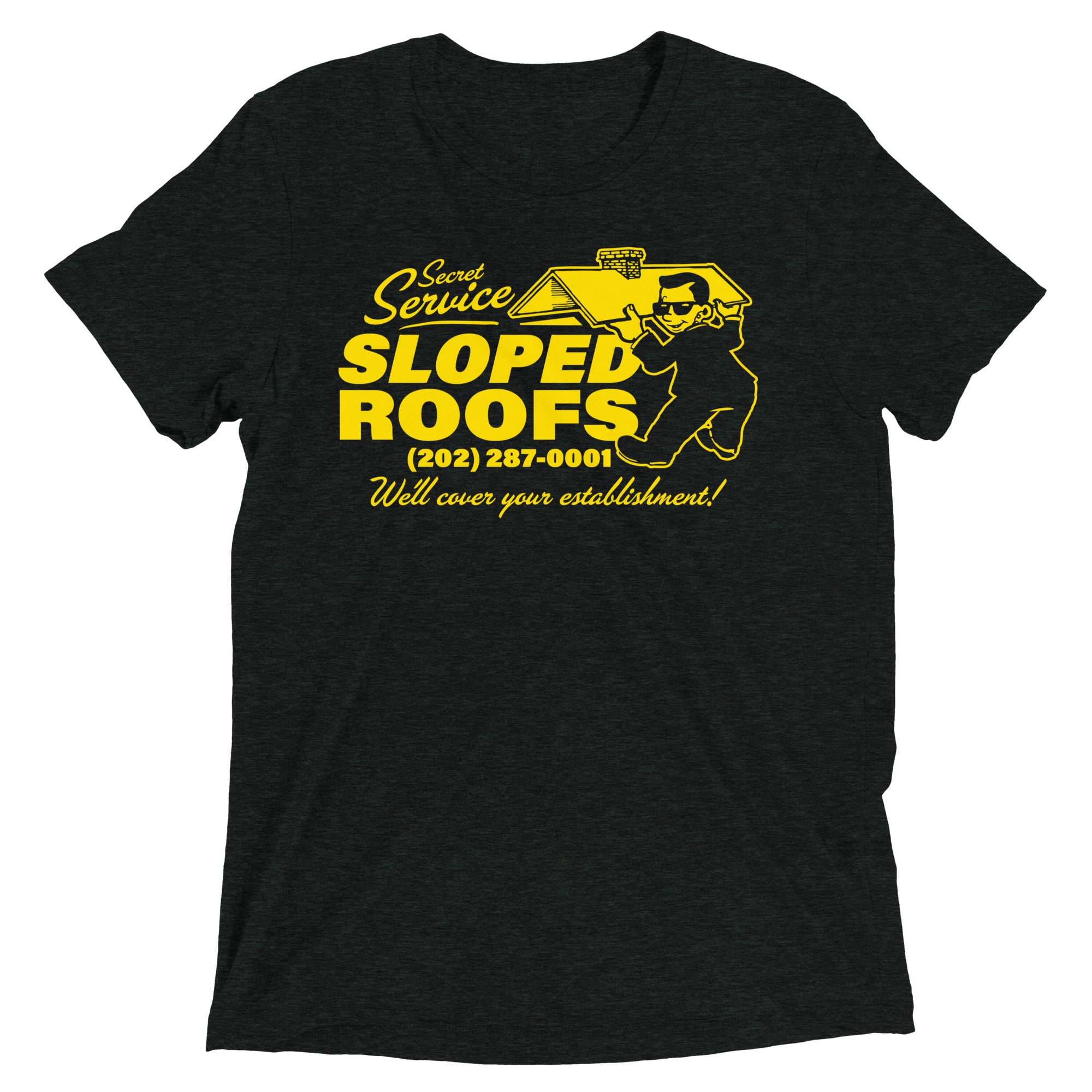 Secret Service Sloped Roofs Tri-Blend T-Shirt