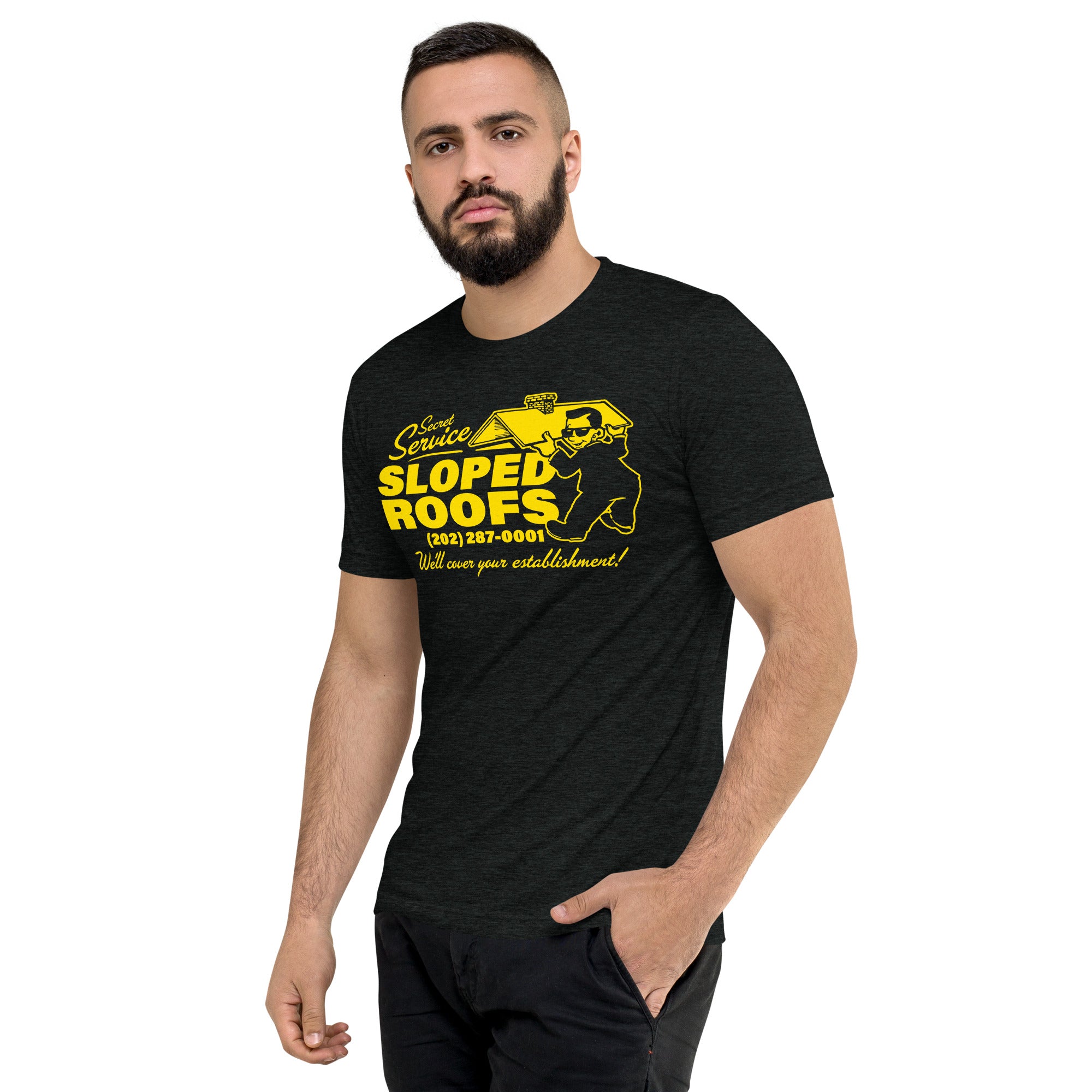 Secret Service Sloped Roofs Tri-Blend T-Shirt