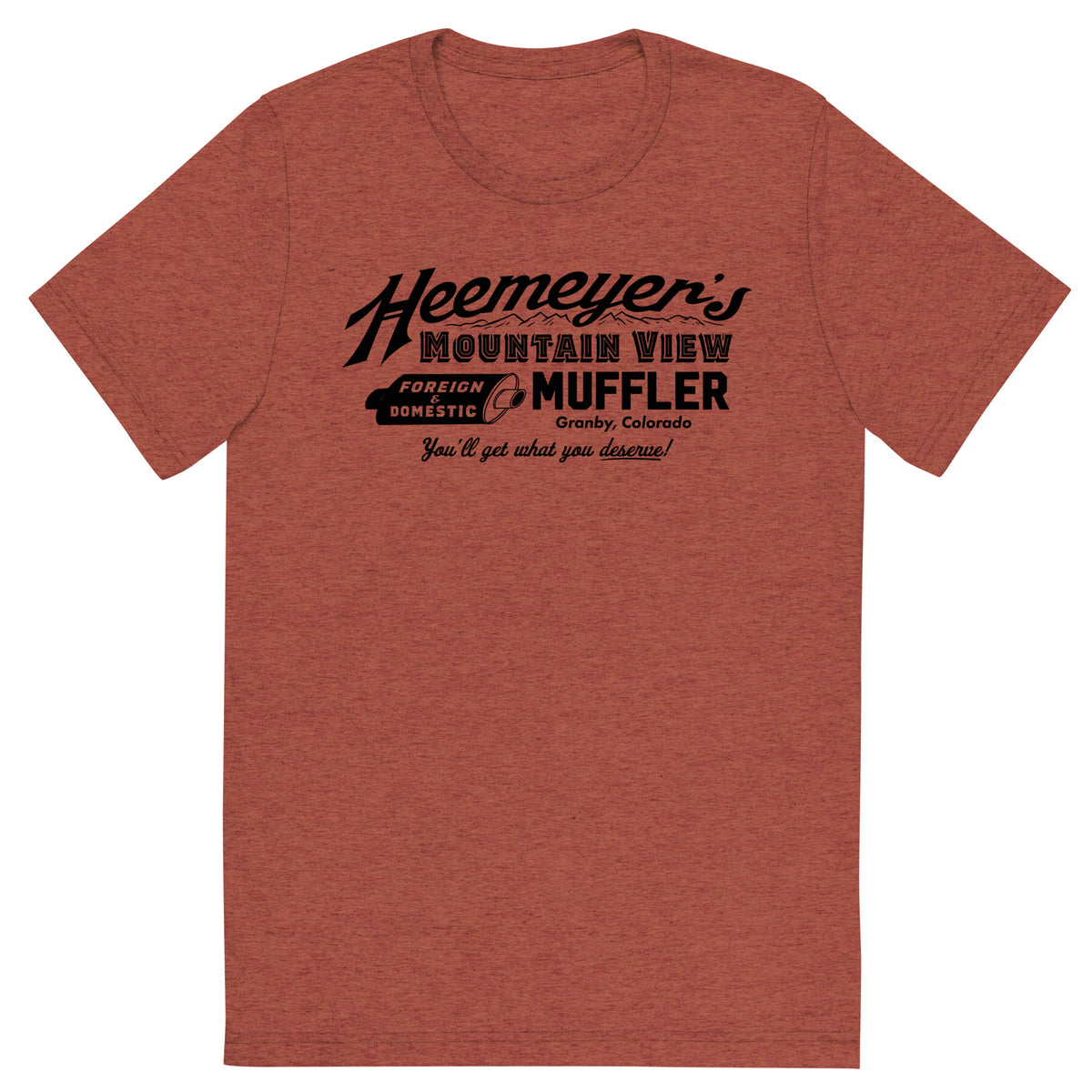Heemeyer&#39;s Mountain View Muffler Tri-Blend T-Shirt