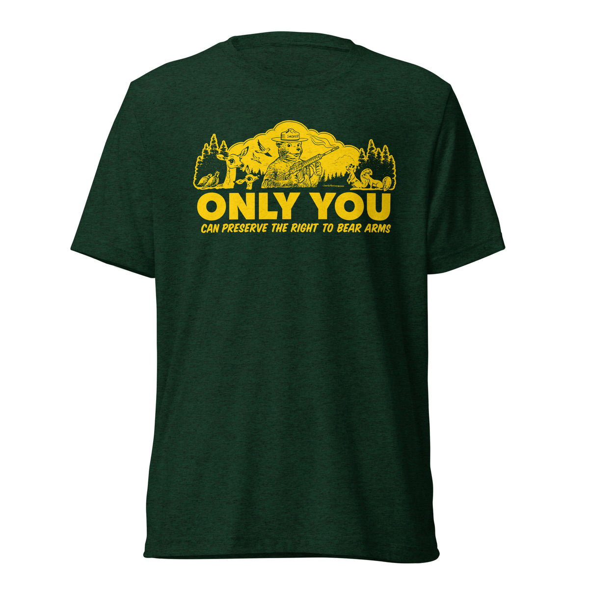 Only You Can Preserve the Right To Bear Arms Retro Smokey Tri-blend track shirt