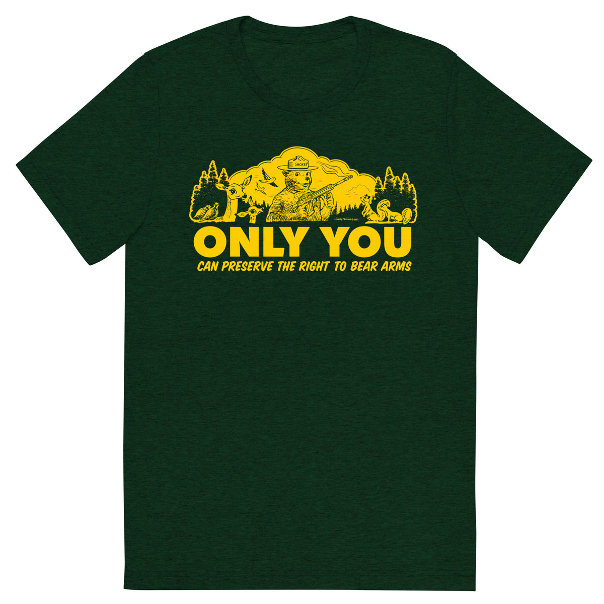 Only You Can Preserve the Right To Bear Arms Retro Smokey Tri-blend track shirt