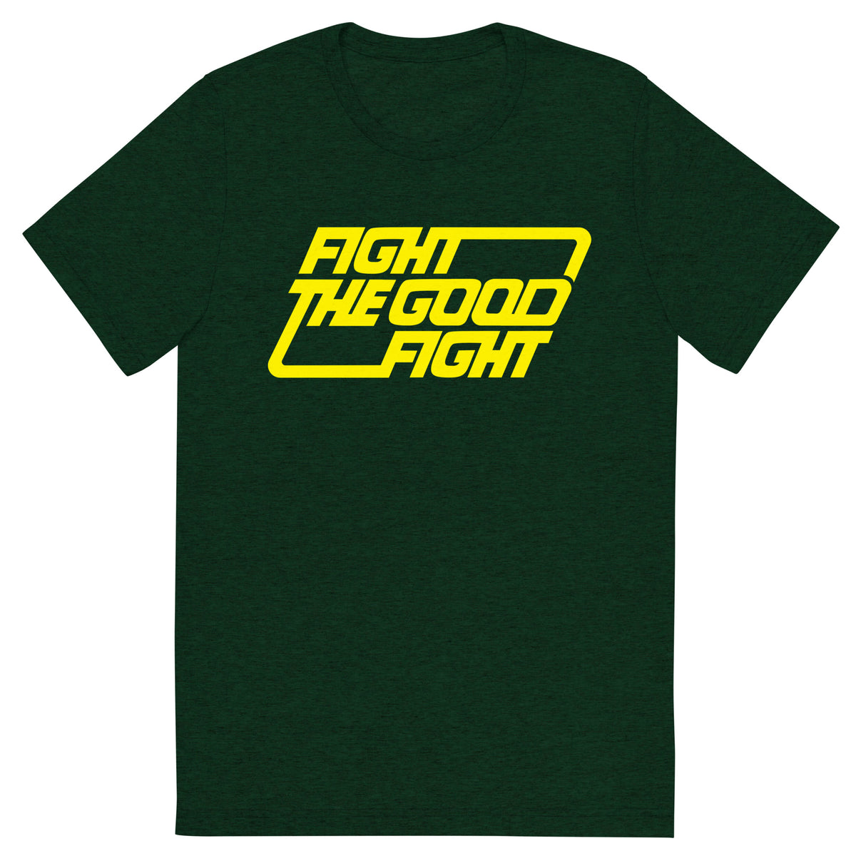 Fight the Good Fight Typographic Tri-Blend Track Shirt