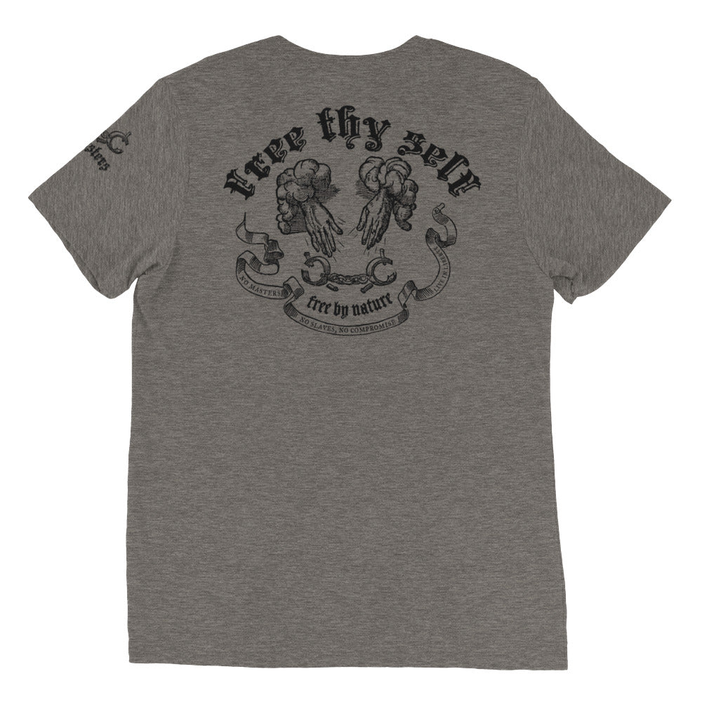 No Masters No Slaves Tri-Blend Track Shirt - Liberty Maniacs