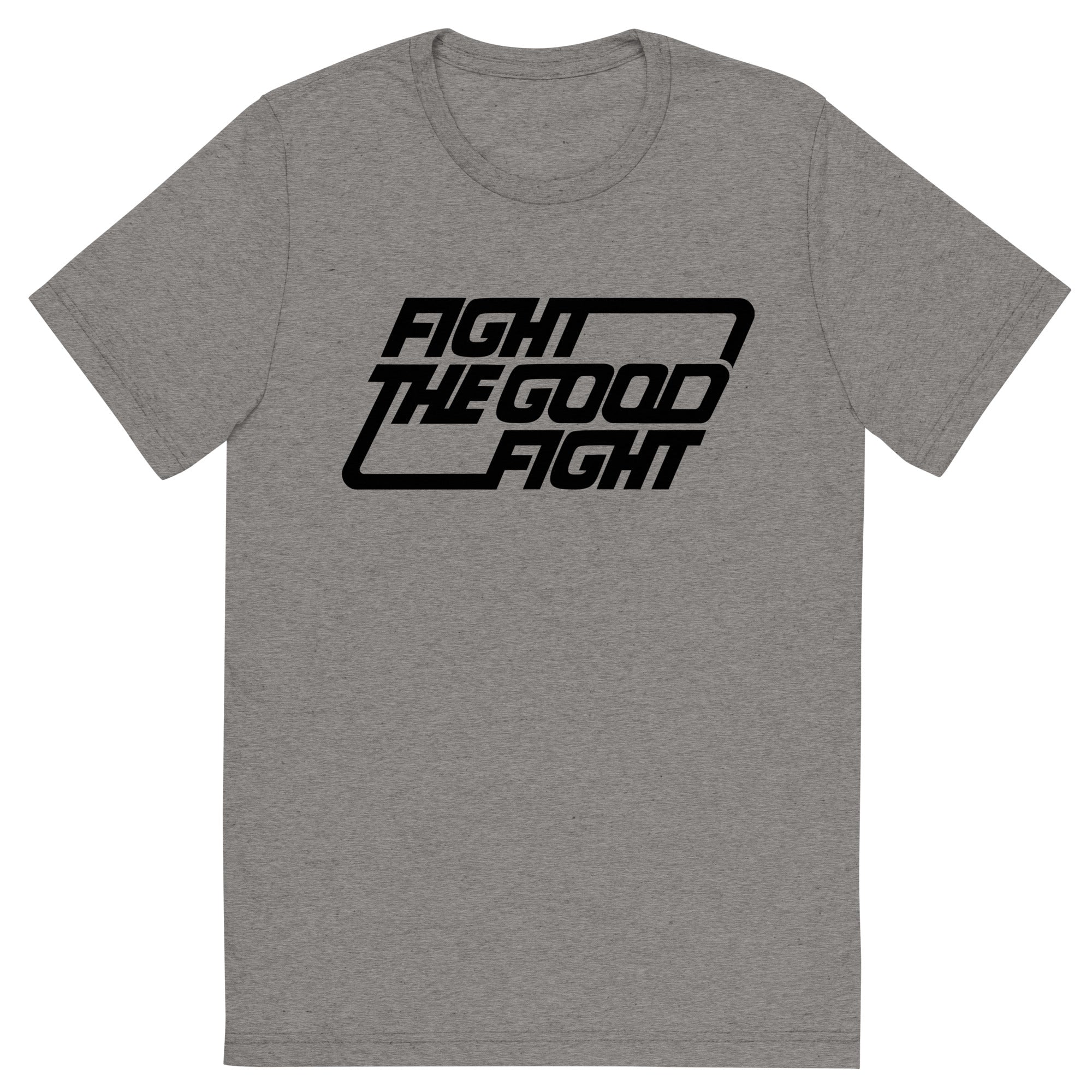 Fight the Good Fight Typographic Tri-Blend Track Shirt