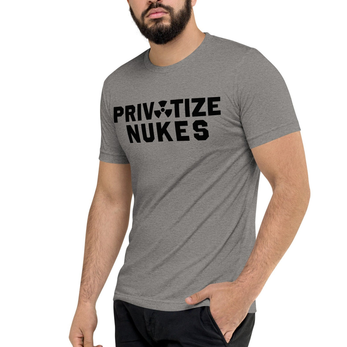 Privatize Nukes Tri-Blend Track Shirt