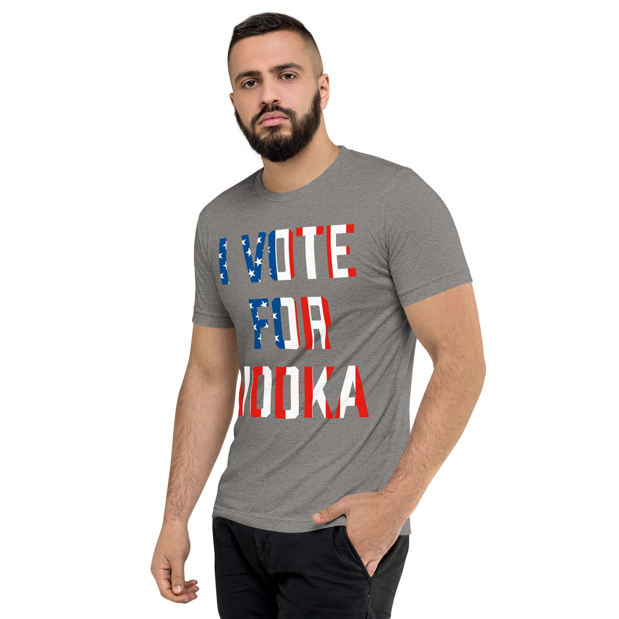 I Vote For Vodka Unisex Tri-Blend Track Shirt