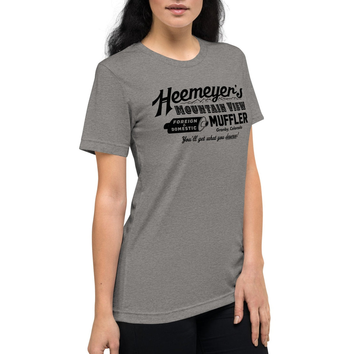Heemeyer&#39;s Mountain View Muffler Tri-Blend T-Shirt