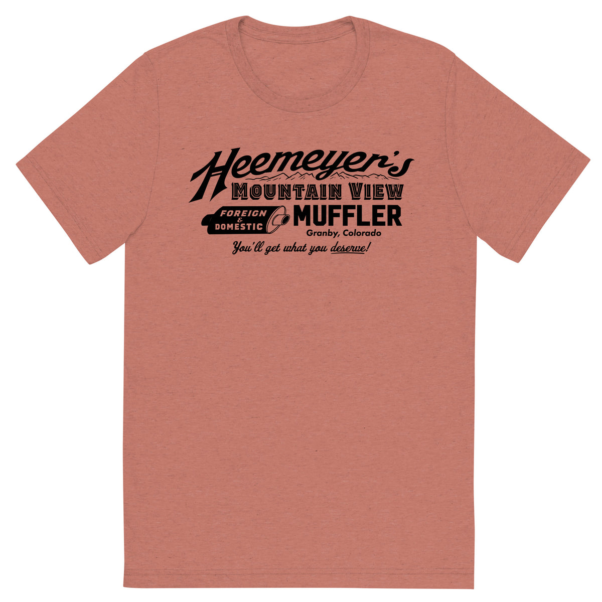 Heemeyer&#39;s Mountain View Muffler Tri-Blend T-Shirt