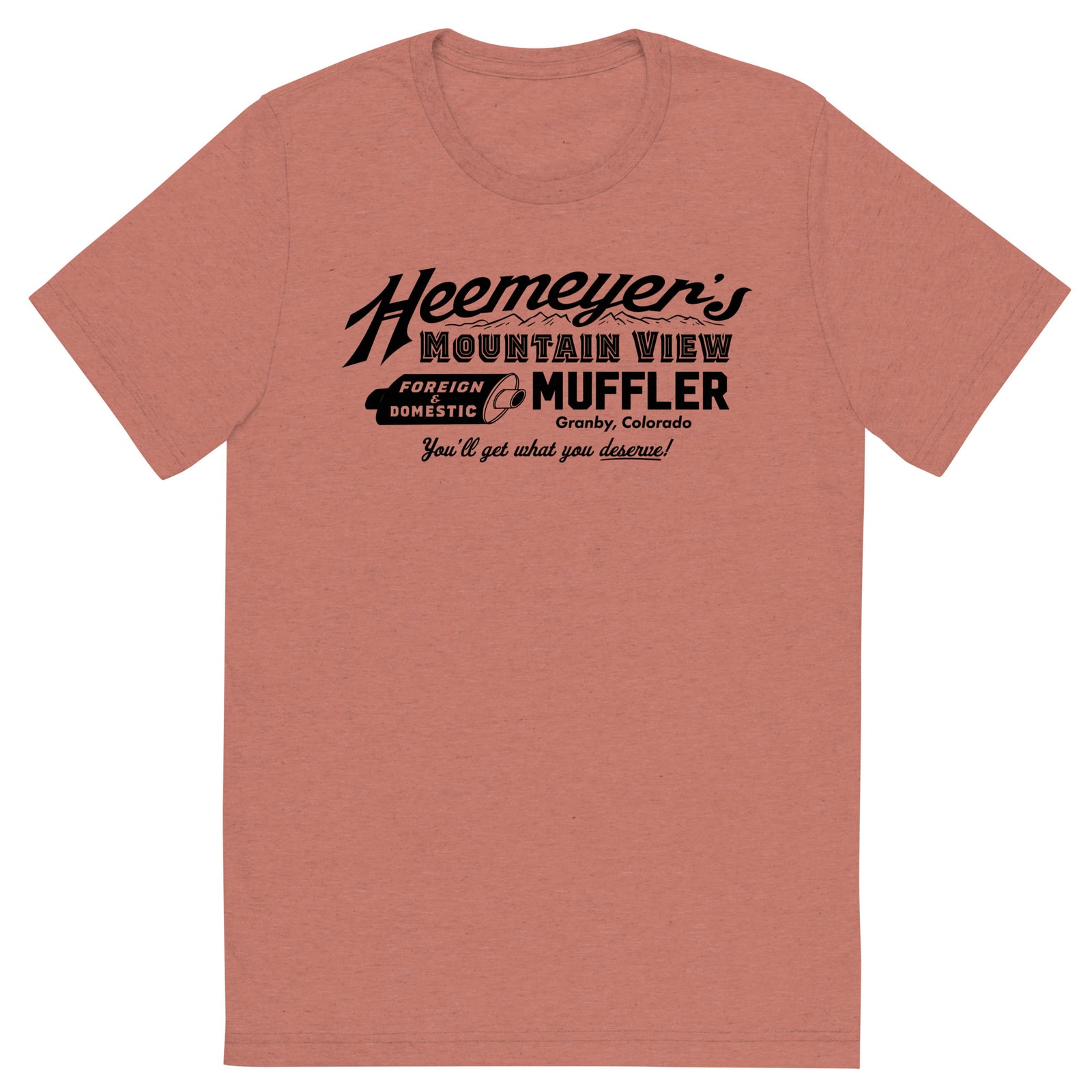 Heemeyer's Mountain View Muffler Tri-Blend T-Shirt