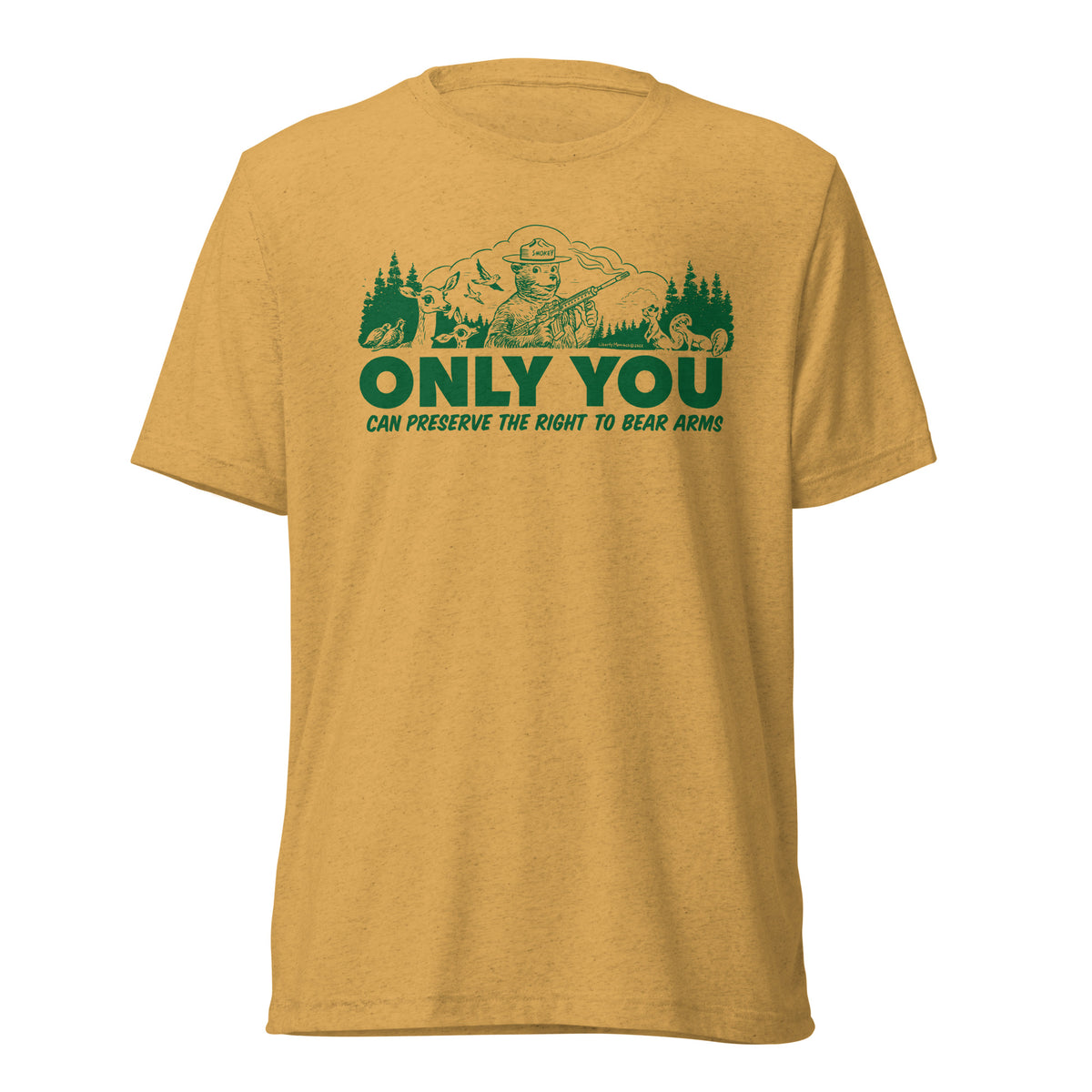 Only You Can Preserve the Right To Bear Arms Retro Smokey Tri-blend track shirt