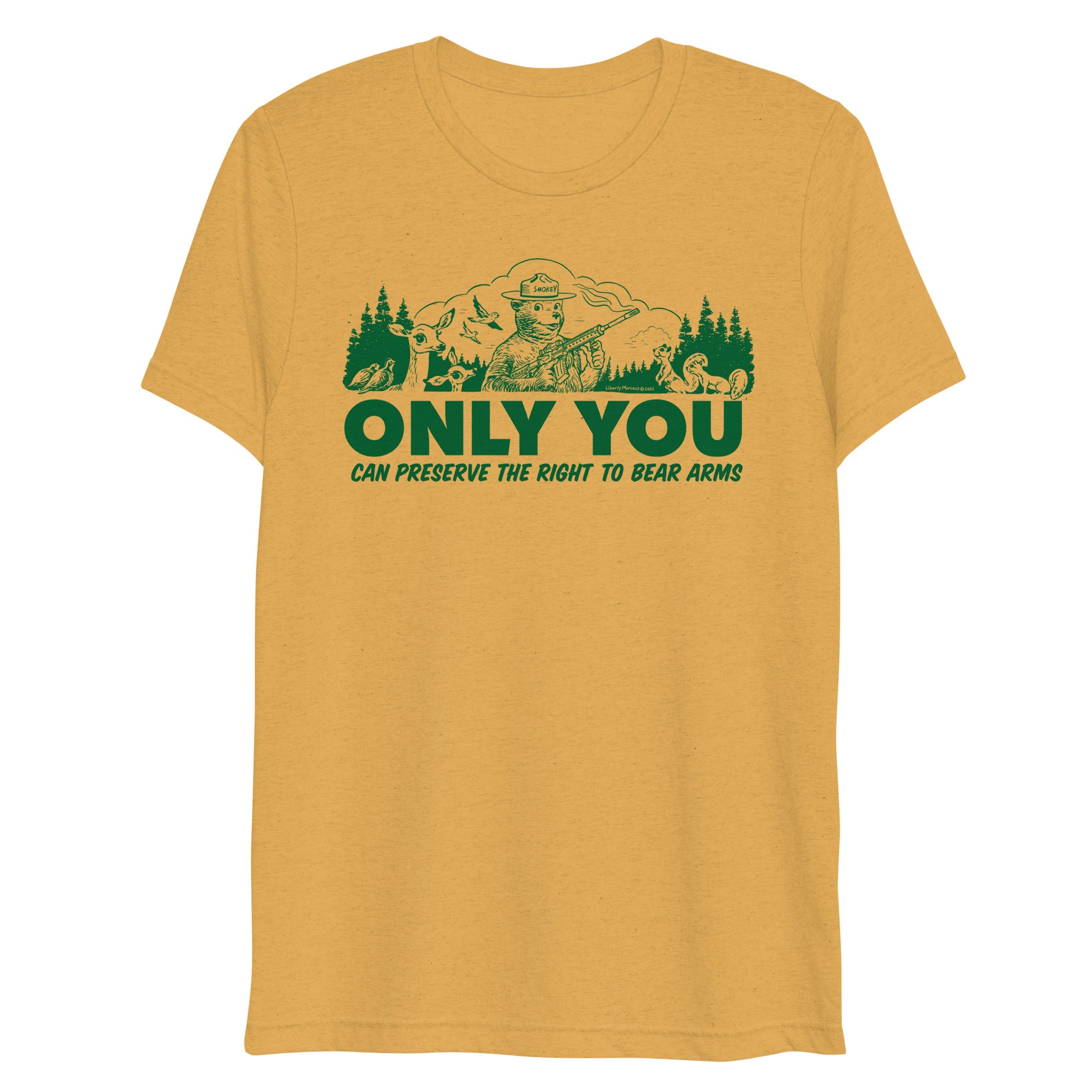 Only You Can Preserve the Right To Bear Arms Retro Smokey Tri-blend track shirt