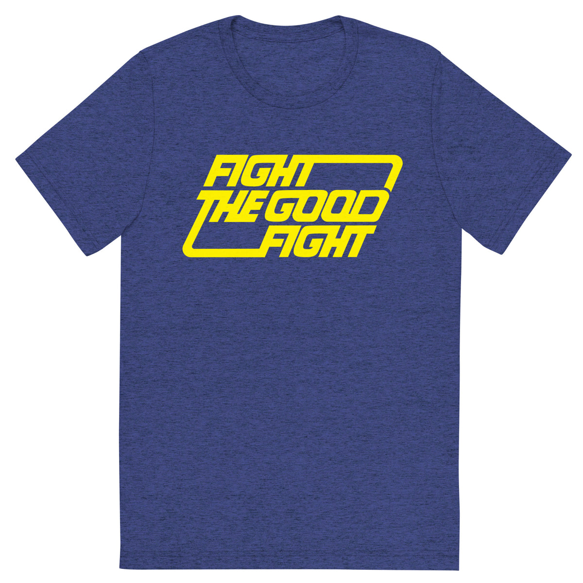 Fight the Good Fight Typographic Tri-Blend Track Shirt