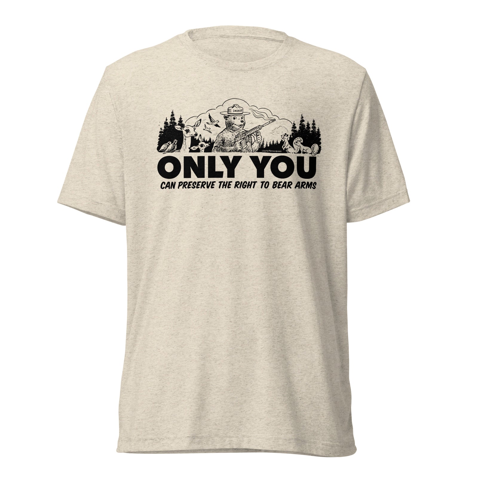 Only You Can Preserve the Right To Bear Arms Retro Smokey Tri-blend track shirt