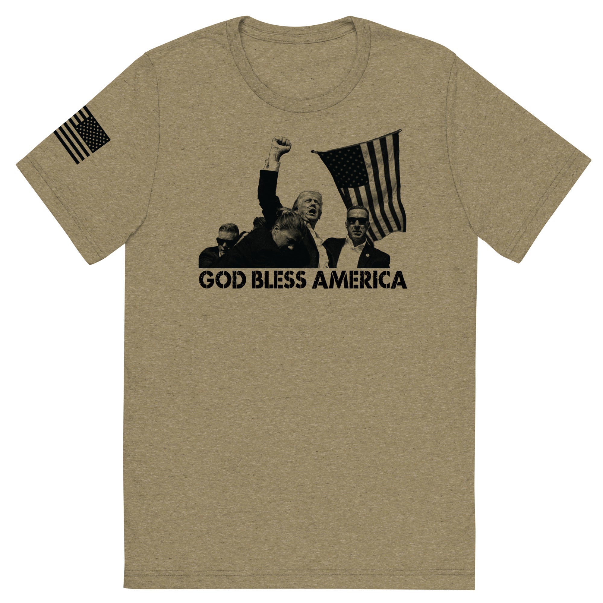 Trump God Bless America Tri-Blend Track Shirt