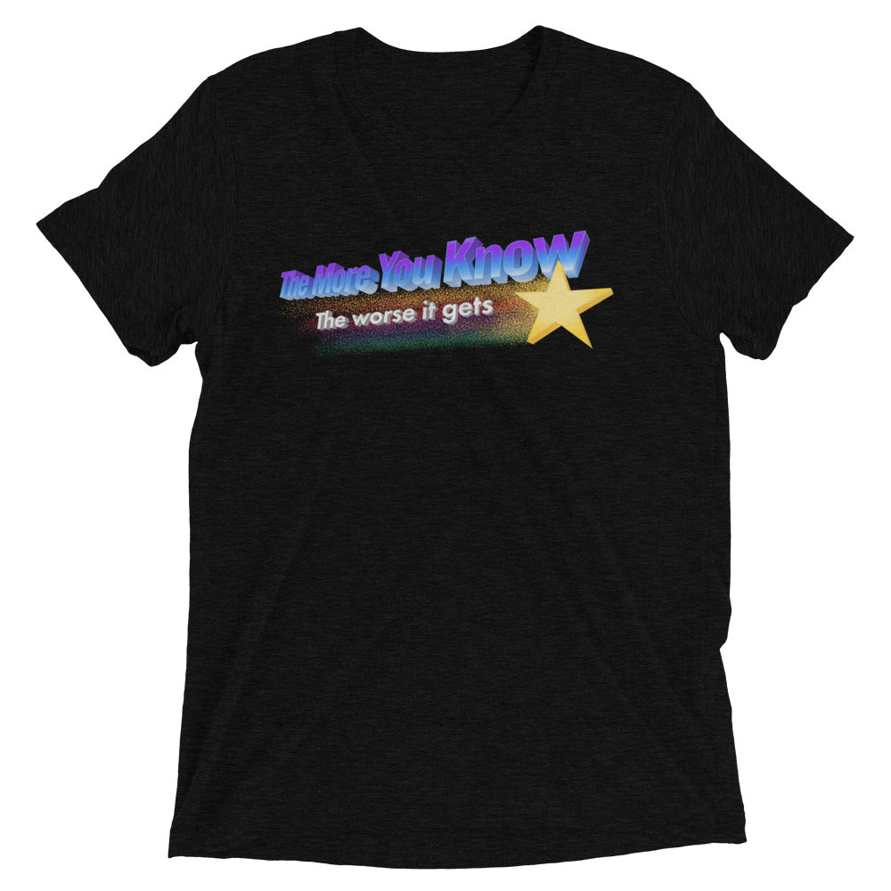 The More You Know The Worse It Gets Tri-blend track shirt