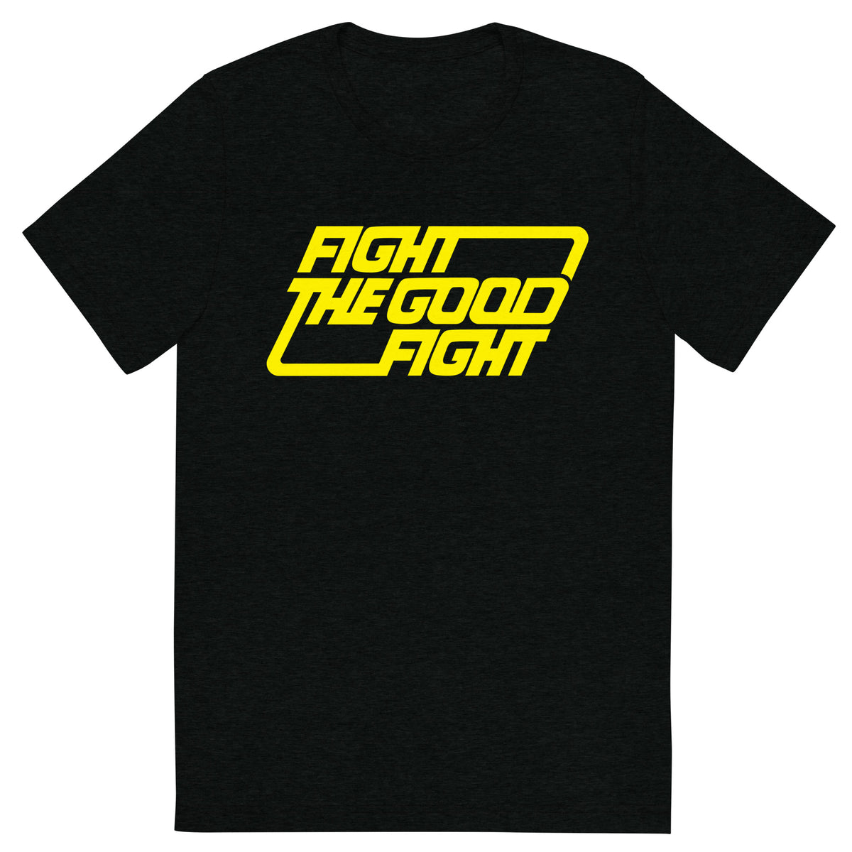 Fight the Good Fight Typographic Tri-Blend Track Shirt