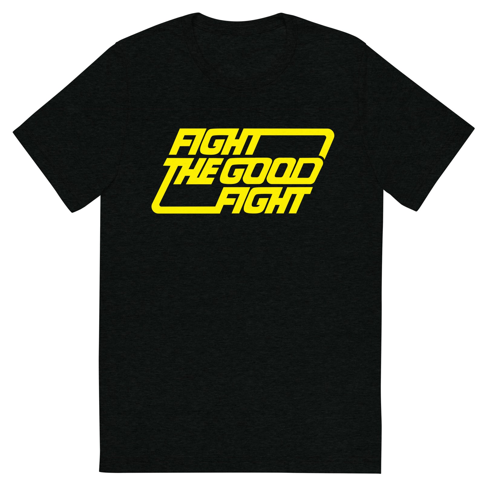 Fight the Good Fight Typographic Tri-Blend Track Shirt