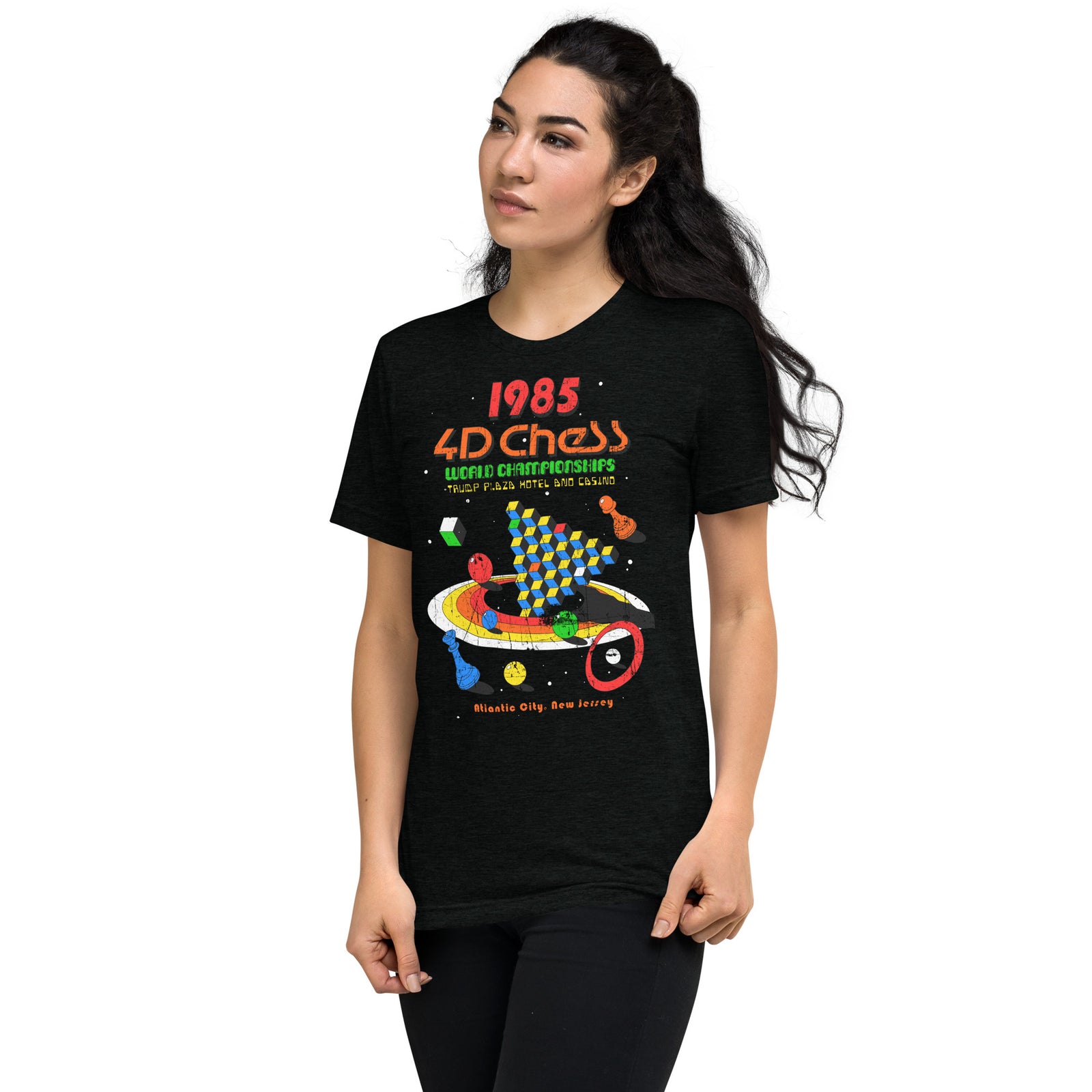 1985 4D Chess Championship Tri-Blend Track Shirt