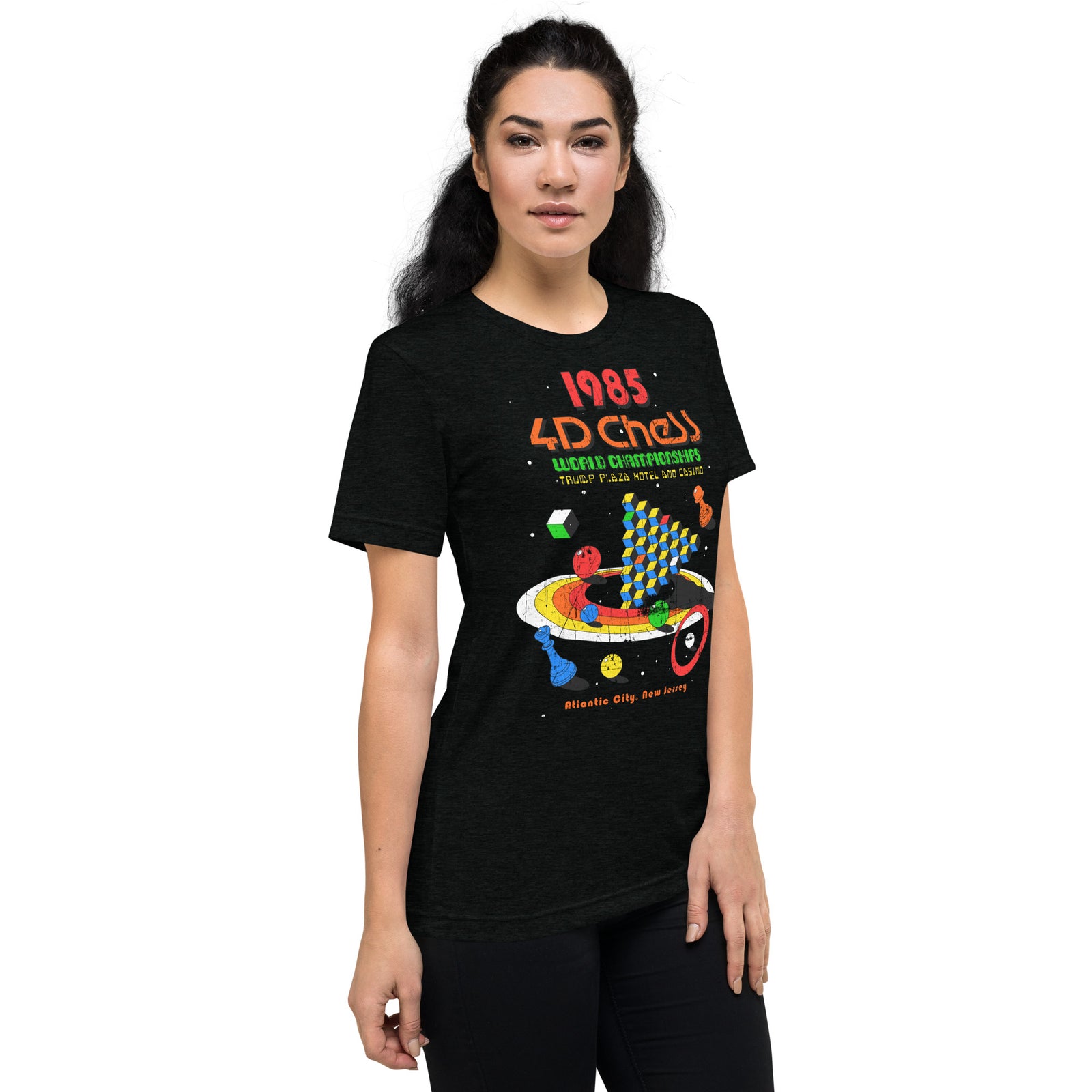 1985 4D Chess Championship Tri-Blend Track Shirt