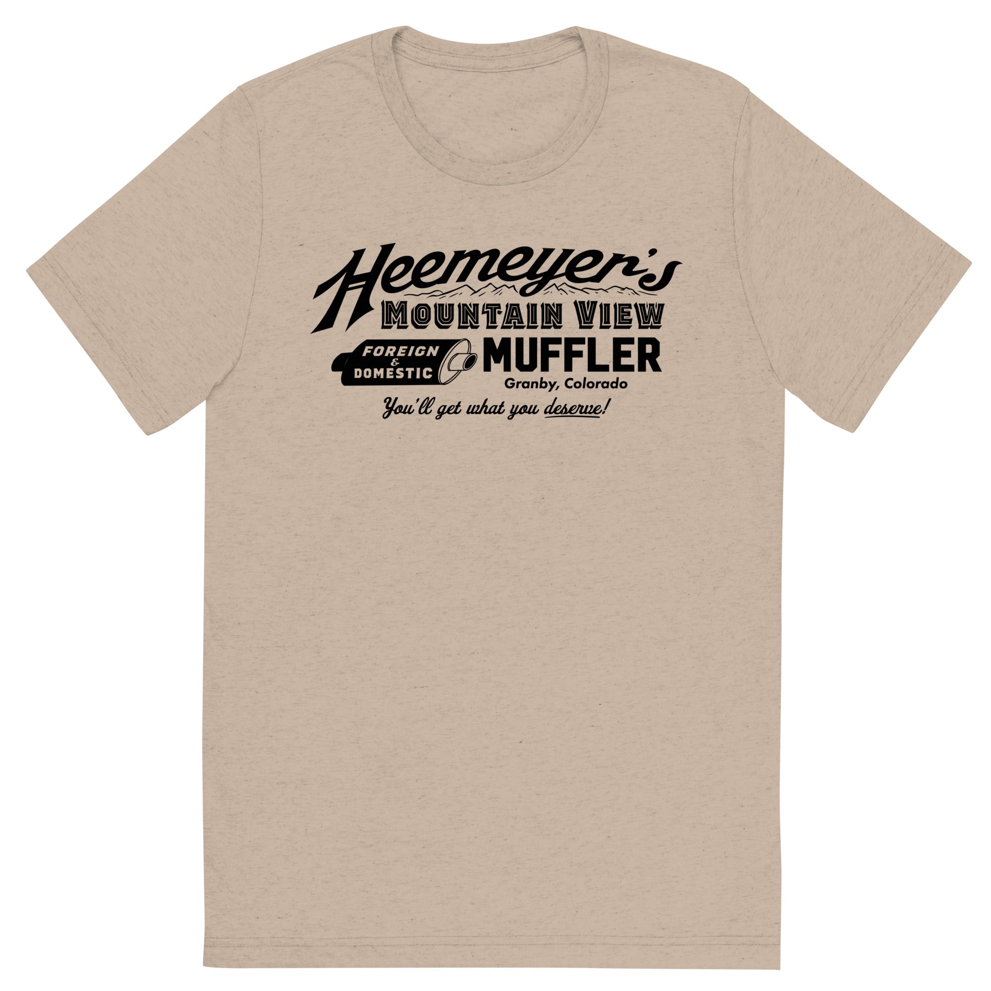 Heemeyer's Mountain View Muffler Tri-Blend T-Shirt