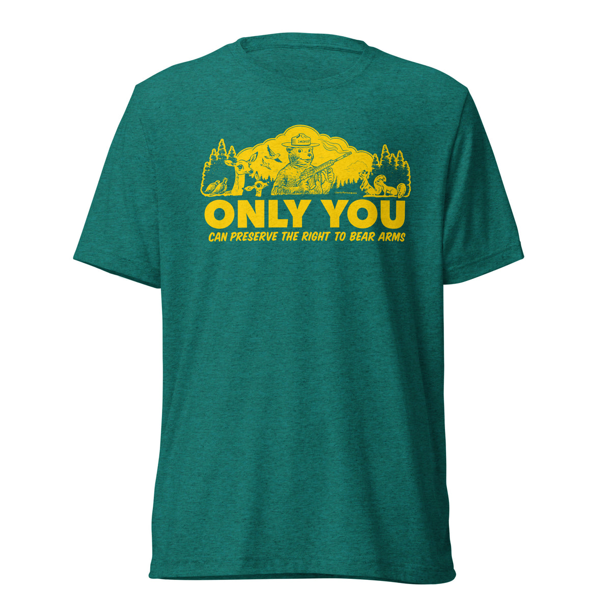 Only You Can Preserve the Right To Bear Arms Retro Smokey Tri-blend track shirt
