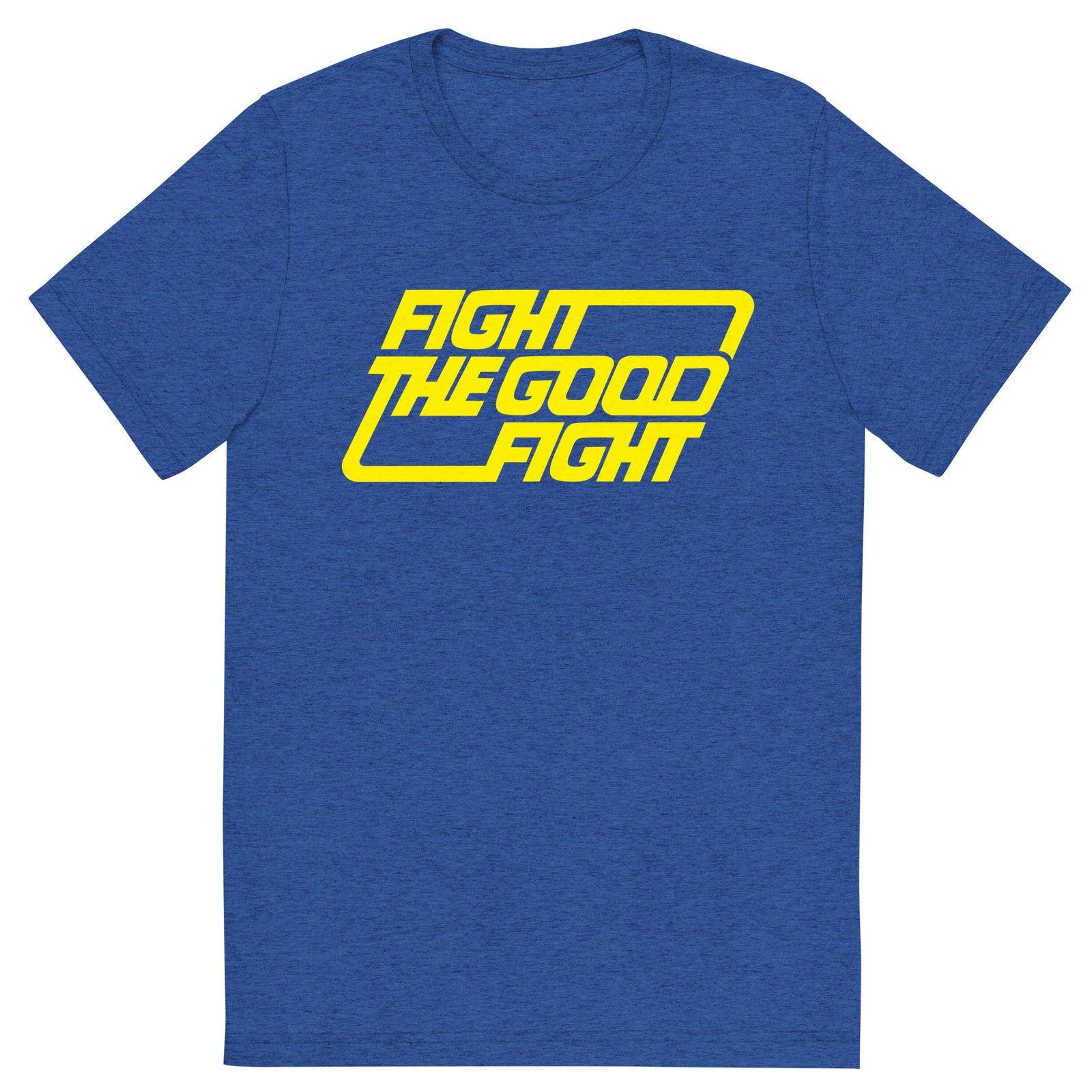 Fight the Good Fight Typographic Tri-Blend Track Shirt
