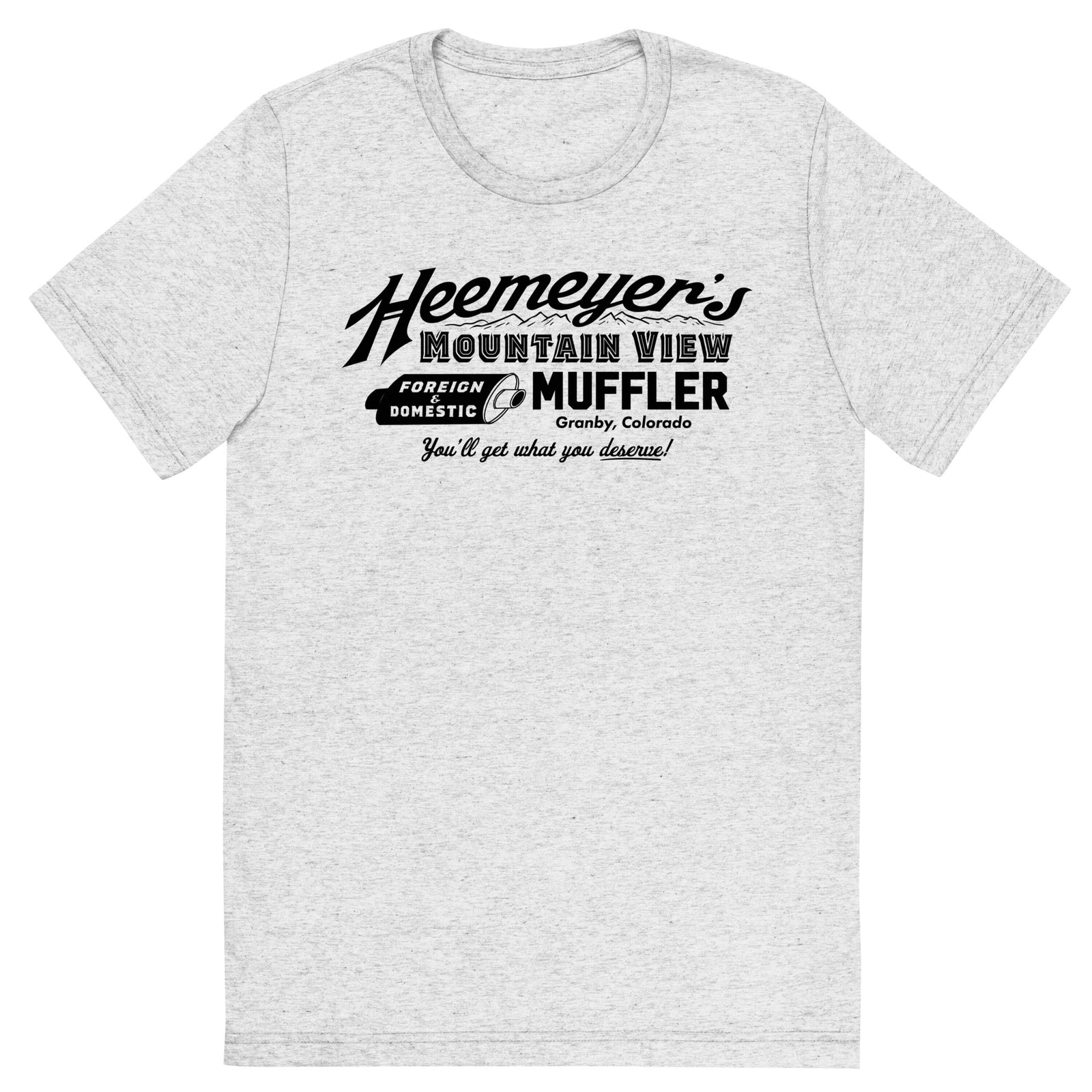 Heemeyer's Mountain View Muffler Tri-Blend T-Shirt