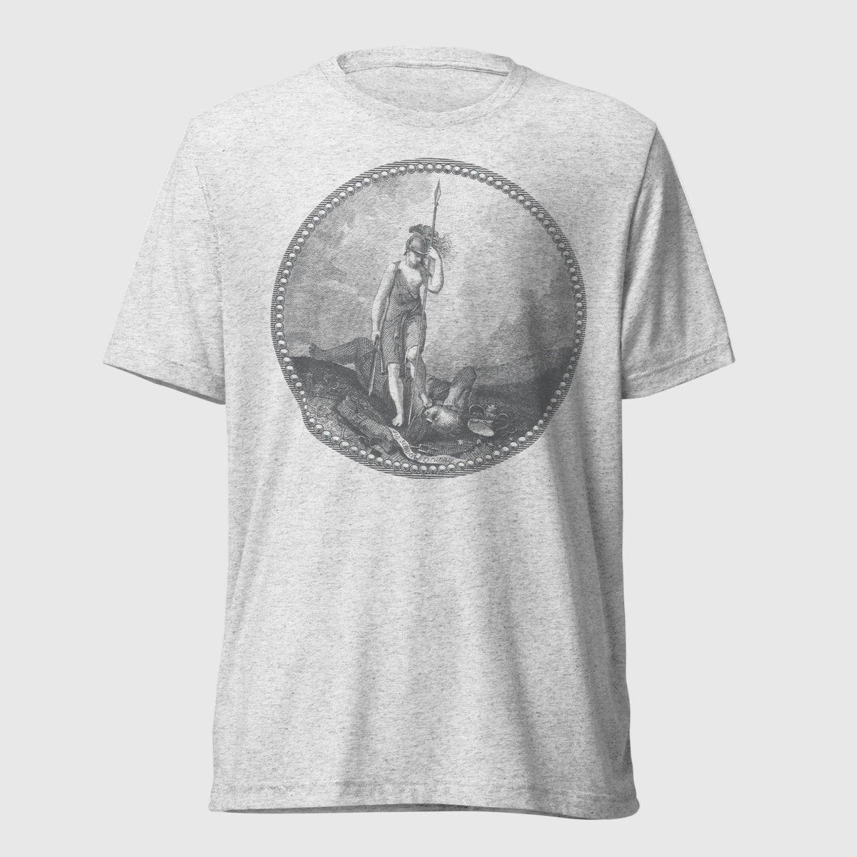 Sic Semper Tyrannis Virginia seal tri-blend T-shirt in white fleck