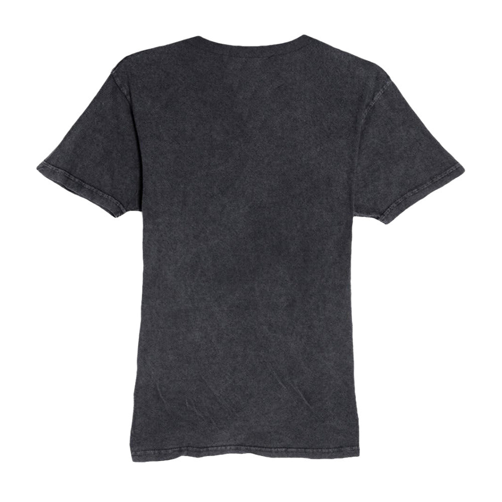 The Pentagon mineral-washed Vintage Black cotton T-shirt, back view