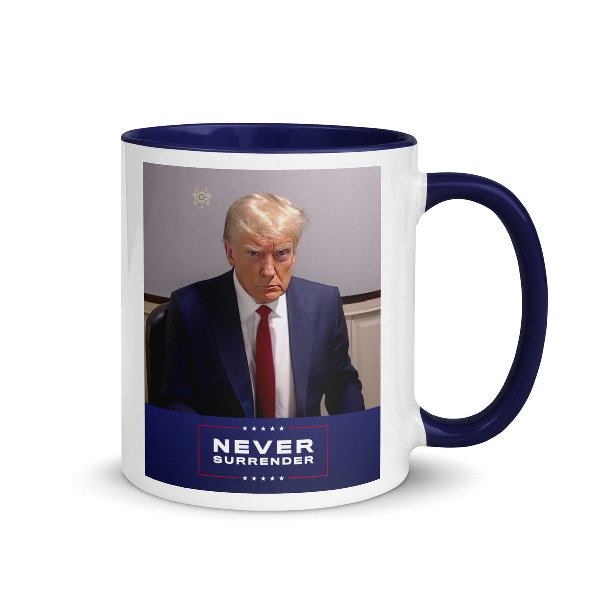 Donald Trump Mug Shot Never Surrender Coffee Mug