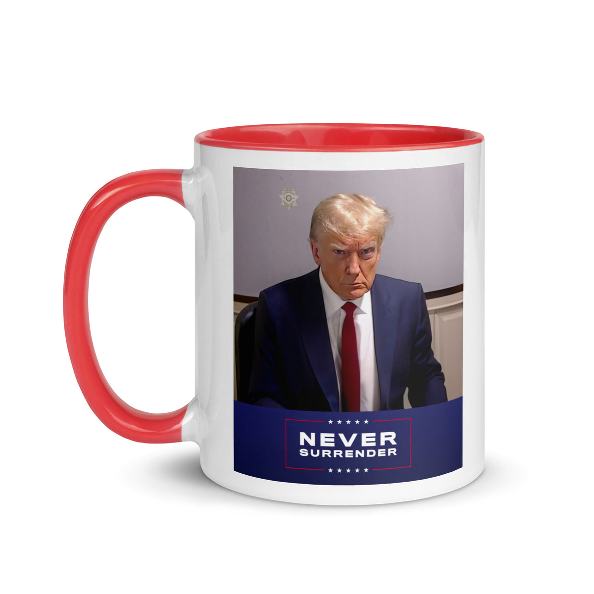 Donald Trump Mug Shot Never Surrender Coffee Mug