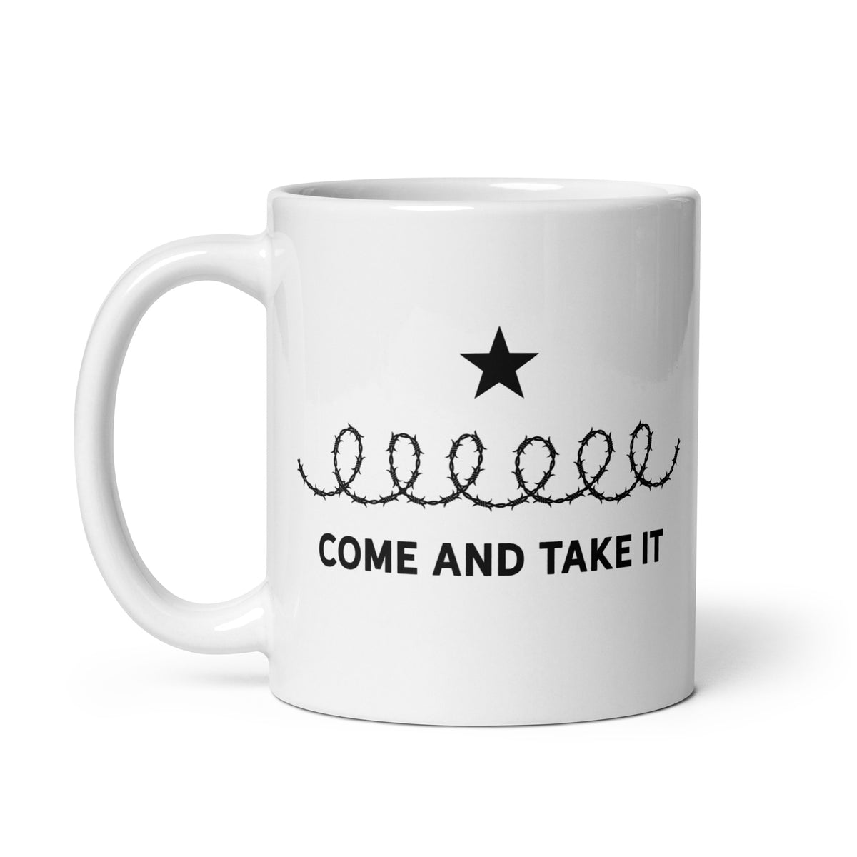 Come and Take It Barbed Wire Lone Star Rebellion Coffee Mug