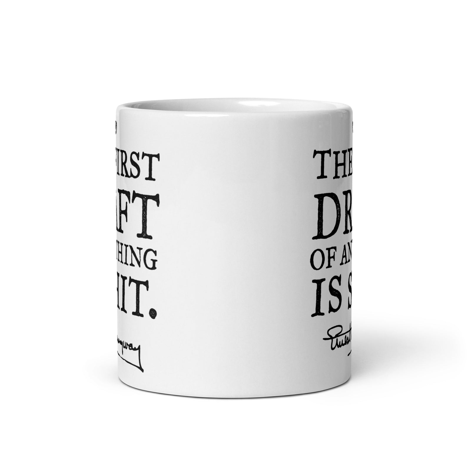 Hemingway The First Draft Quote Mug