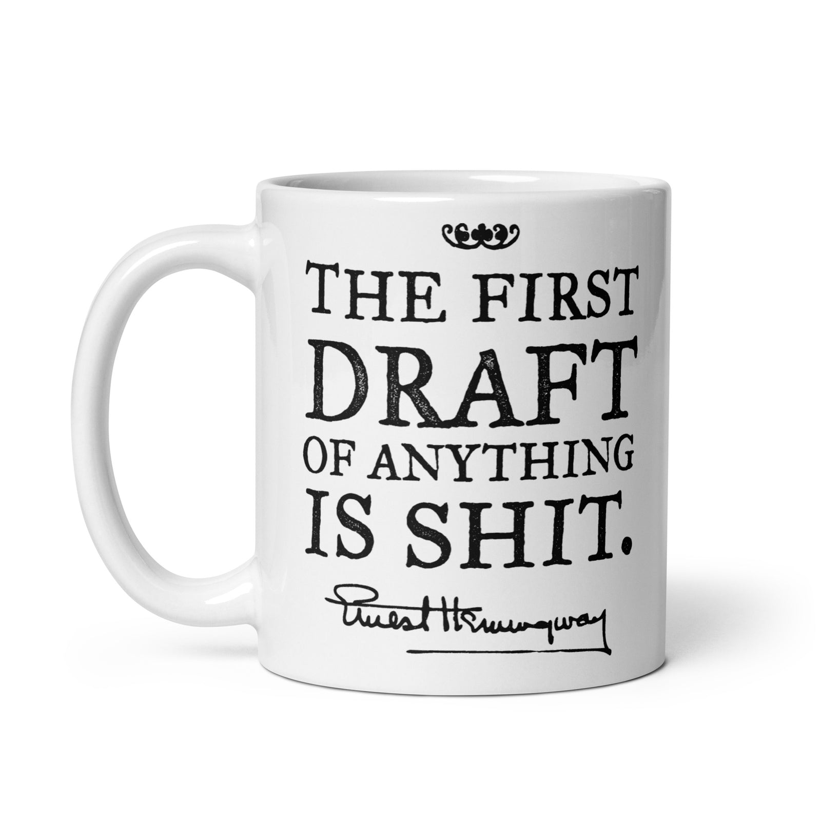Hemingway The First Draft Quote Mug